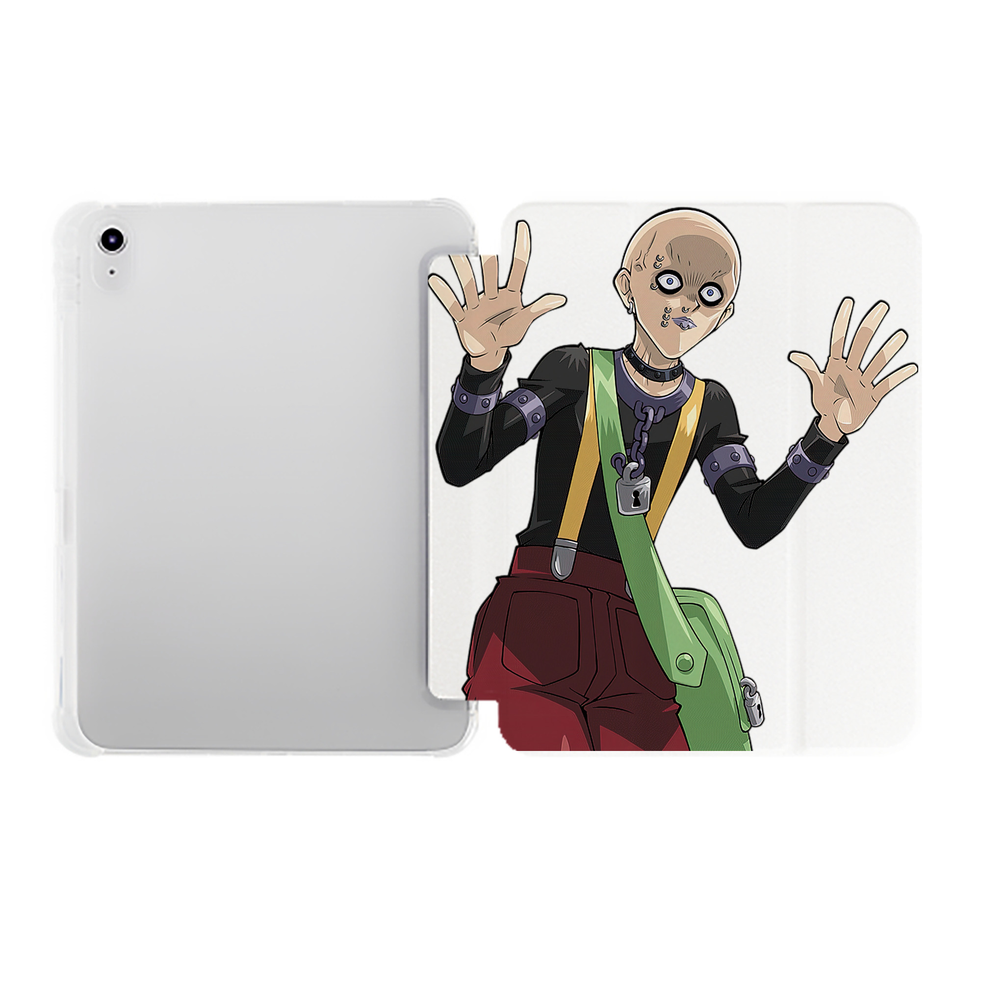 （画像用） 遊☆戯☆王 Yu-Gi-Oh! IPad ケース ペン収納付き 三つ折りスタンド PUレザー×シリコン 対応機種9.5/10.5/10.9インチ